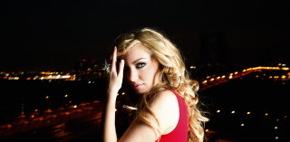 Woman red dress hand face - her face free wallpaper for desktop