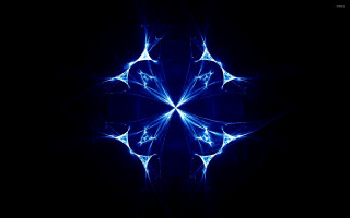 Blue abstract design black background - fractal free wallpaper