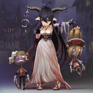 Woman demon doll rococo purple - dark free wallpaper