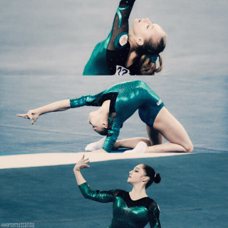 Woman split balancebeam arabesque graceful - a photocopy free wallpaper