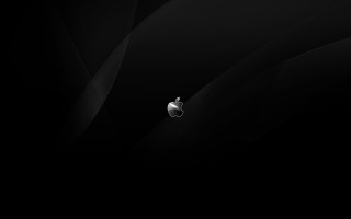 Black background apple logo side - a white apple logo free wallpaper