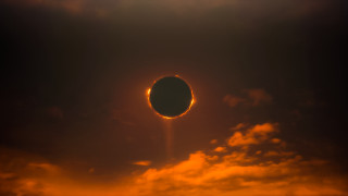 Solar eclipse clouds orange glow - orange glow free wallpaper