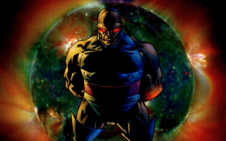 Black suit man red eye - a black mask free wallpaper