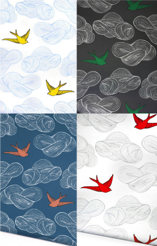 Birds flying sky clouds series - a series free wallpaper