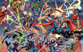 Superheroes rain together group heroic - alan davis free wallpaper