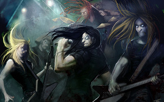 Long haired woman guitar blood - guitar free wallpaper