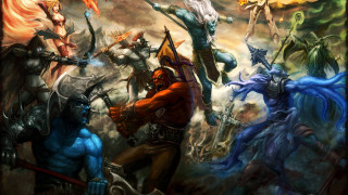 People sword demon colorful sizes - their hand and a demon free wallpaper