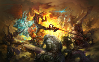 Fantasy battle armor weapons fire - chris rahn free wallpaper