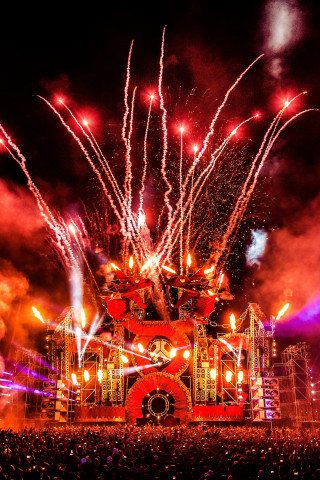 Crowd concert fireworks stage audience - free new year wallpaper