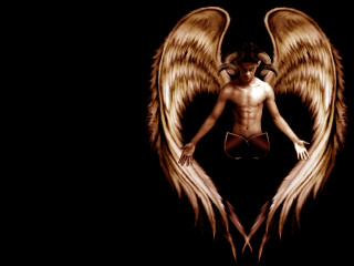 Man angel wings dark hands - angel free wallpaper