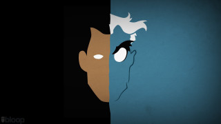 Mustached man looking at another - a mustache and a mustache free wallpaper