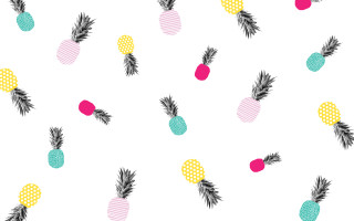 Pineapple pattern white background polka - vector art free wallpaper