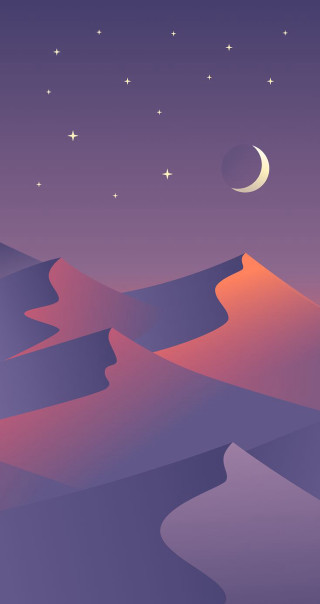 Desert crescent moon stars purple - amir zand free wallpaper