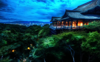 Building balcony night city view - a view of the city free wallpaper