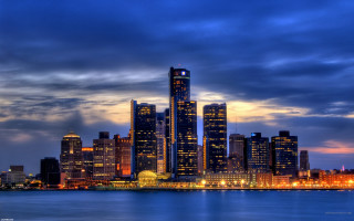 City skyline tall buildings night 8 - tall building free wallpaper