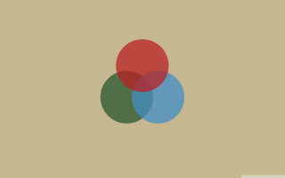 Three circles beige background red - a minimalist painting free wallpaper