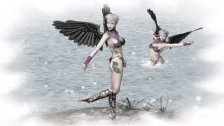 Woman bikini wings flying water - a woman in a bikini free wallpaper
