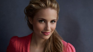 Woman ponytail pinkshirt smile bluebackdrop - a gray backdrop free wallpaper