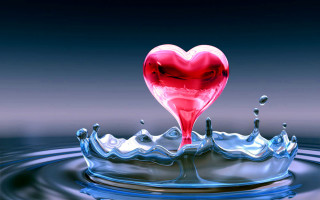Heart shaped object water drop 2 - object free wallpaper