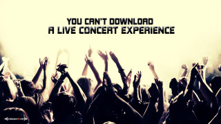 Crowd hands up quote above - live free wallpaper