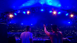 Two men stage lights dj - a stage free wallpaper