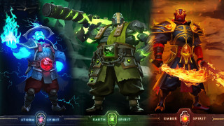Three characters different poses group - different pose free wallpaper