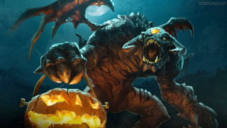 Demonic monster pumpkin mouth full - chris rahn free wallpaper