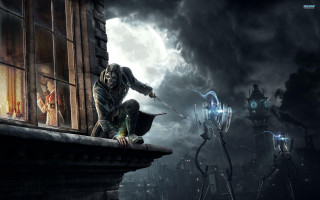 Man standing ledged window knife - a ledge next free wallpaper