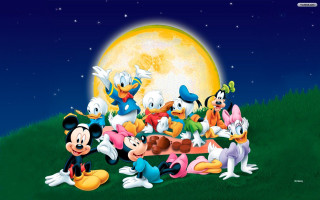 Mickey mice hill full moon - sky free wallpaper