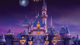 Castle fireworks night purple sky - a purple sky free wallpaper