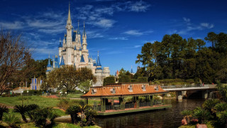 Boat castle bridge magical blue - a bridge in front free wallpaper
