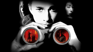 Man holding red lights binoculars - serial art free wallpaper