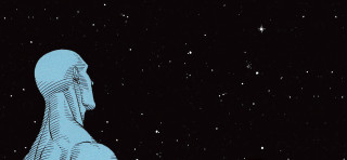 Blue alien night sky stars 3 - laurie greasley free wallpaper