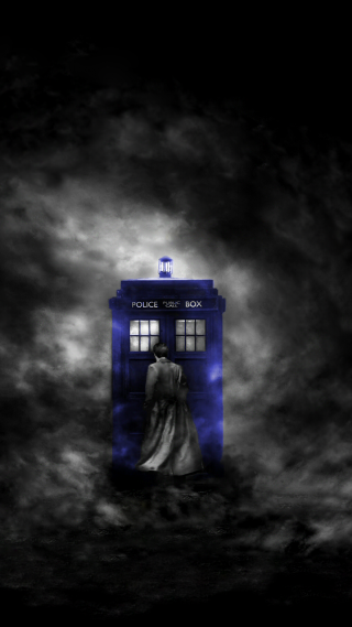 Doctor standing clouds cloak head - matte drawing free wallpaper