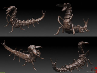 Scorpion bronze sculpture armor claws - zbrush free wallpaper