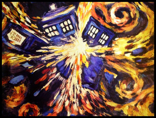 Tardish firework fire doctor center - metaphysical painting free wallpaper