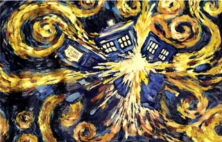 Doctor flying sky star phone - impressionist painting free wallpaper