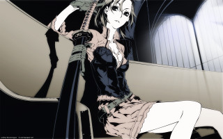 Woman black dress sword chair - a sword free wallpaper for desktop