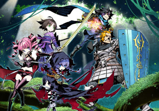 Anime characters forest sword shield - a group of anime characters free wallpaper