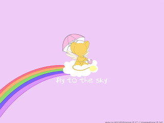 Cartoon bear rainbow pink background - chiho aoshima free wallpaper
