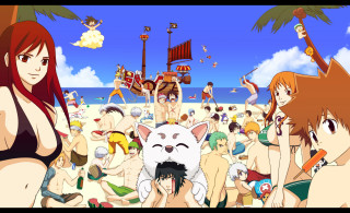 Beach group cat pirate ship - summer free wallpaper for desktop