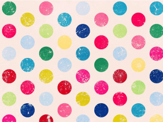 Colorful polka dot space planet - a green border free wallpaper