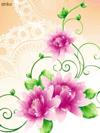 Pink flower green leaves white 2 - green leaf free wallpaper