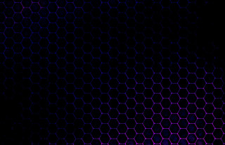 Black background purple hexagonal pattern - a red light in the middle of the image free wallpaper