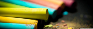 Colorful plastic pipes grass flowers - chalk art free wallpaper