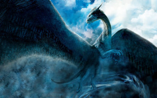 Dragon flying sky clouds full - dragon art free wallpaper