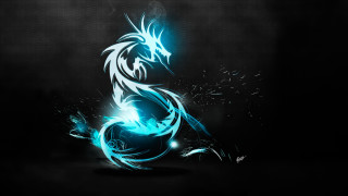 Blue black dragon light effect - dragon art free wallpaper