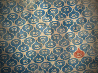 Blue white wall red smiley - the bottom of the wall free wallpaper