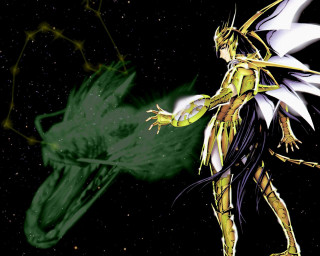 Man yellow black outfit green - tail free wallpaper