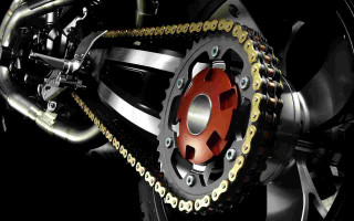 Motorcycle chain red brake disc - hard surface free wallpaper